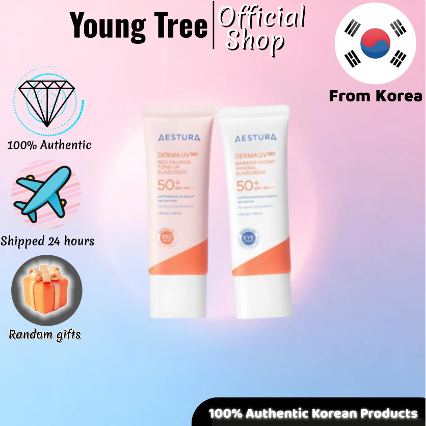 [AESTURA] Derma UV 365 Red Calming Tone-Up Sunscreen 40ml/Derma UV365 Barrier Moisture Mineral Sunsc