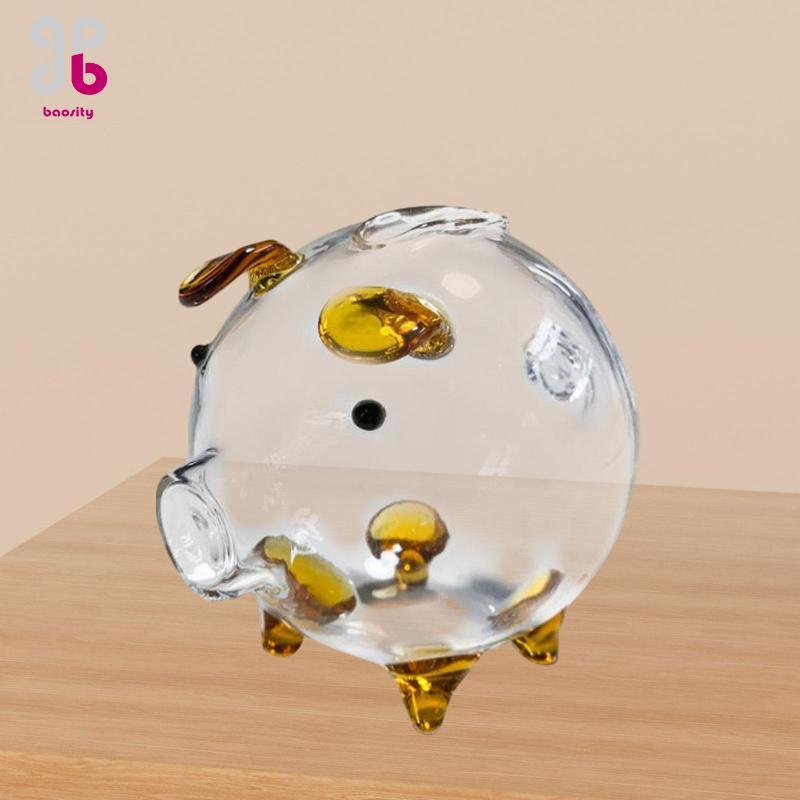 [Baosity] Glass Pig Coin Bank High Borosilicate Clear Money Saving Jar เครื่องประดับสําหรับงานแต่งงา