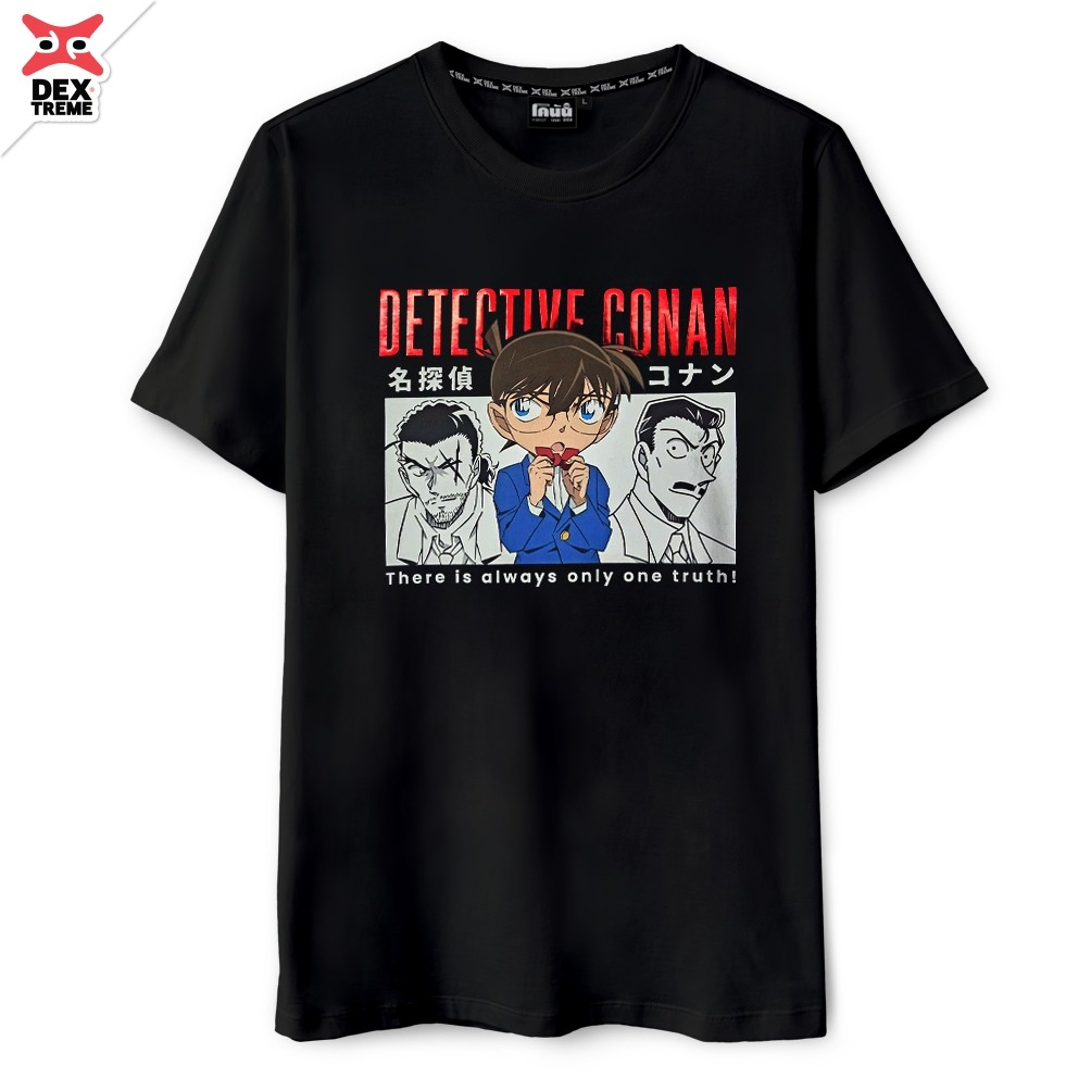 Dextreme เสื้อยืด โคนัน Conan T-shirt (DCN-073) Tees Detective Conan สีดำ และ สีกรม