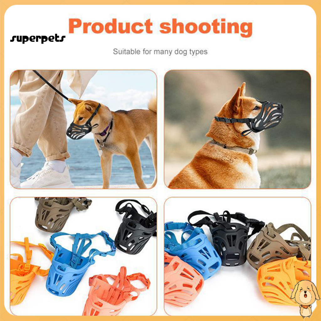 <COD>Resizable Dog Muzzle Strap Dog Muzzle Adjustable Buckle Silicone Dog Muzzle with Adjustable Str