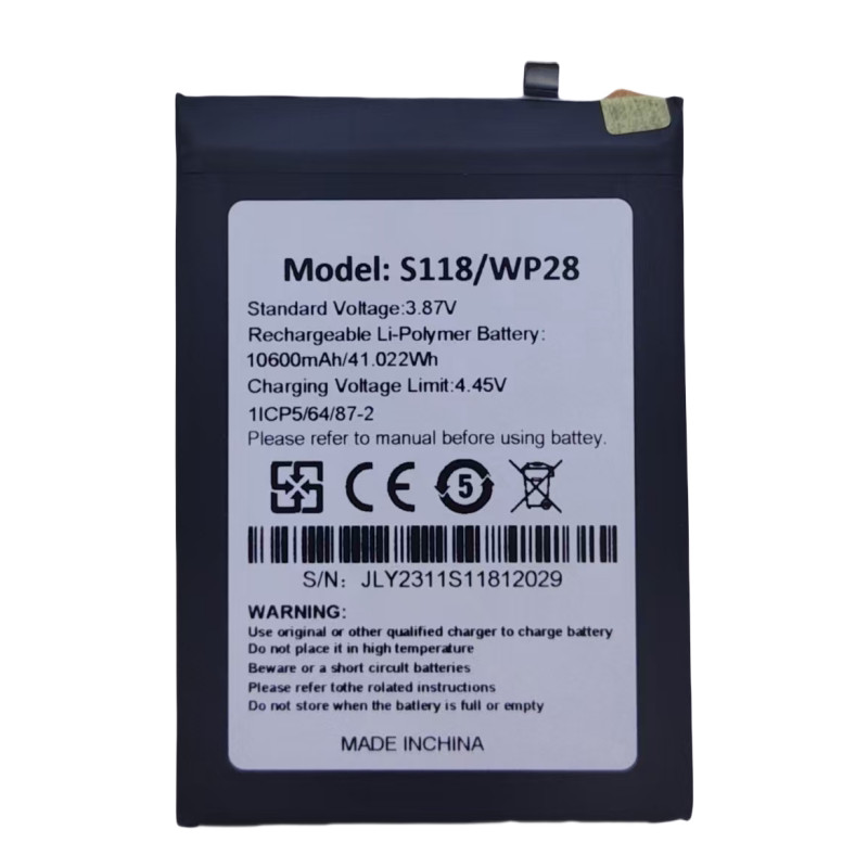 เหมาะสําหรับ Oukitel Oukitel WP28 S118 แบตเตอรี่โทรศัพท์มือถือ WP36 10600mAh
