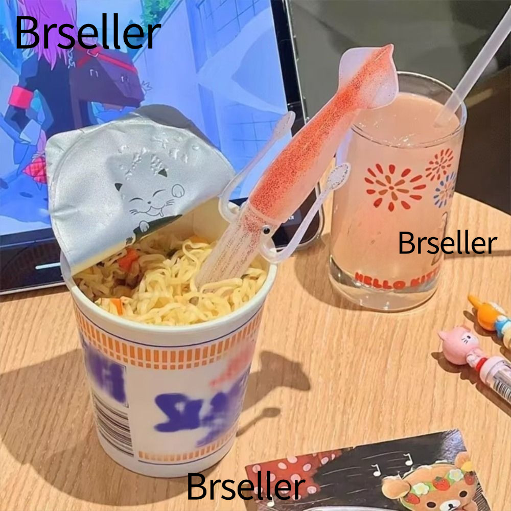 BRSELLER Octopus Noodle Fork, Squid-Shaped Heat-Resistant Food Picks, Simple Portable Cooking Tools 