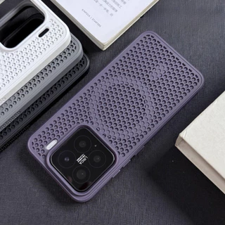 เคสโทรศัพท์ระบายความร้อนแบบรังผึ้งสําหรับ XIAOMI 15 14 13 13T Pro POCO F5 F6 F7 Pro/Ultra มินิมอลออกแบบฝาครอบป้องกันแม่เหล็ก PC พนักพิง TPU ขอบนุ่ม anti drop shell