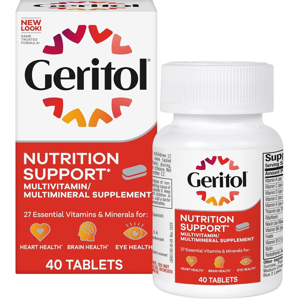 Geritol, Multivitamin Supplement, Contains B-Vitamins, Antioxidants, Vitamins C, E & D and Iron, 26 