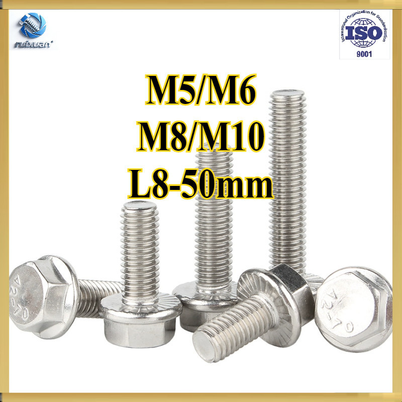 316 สกรูกันลื่นหน้าแปลนสแตนเลส M5/M6/M8/M10 * L8-50mm (YDD-LD-TH)