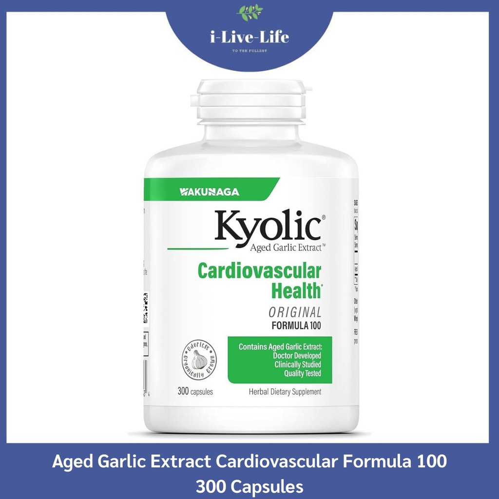 สารสกัดจากกระเทียม Aged Garlic Extract Cardiovascular Formula 100: 300 Capsules - Kyolic