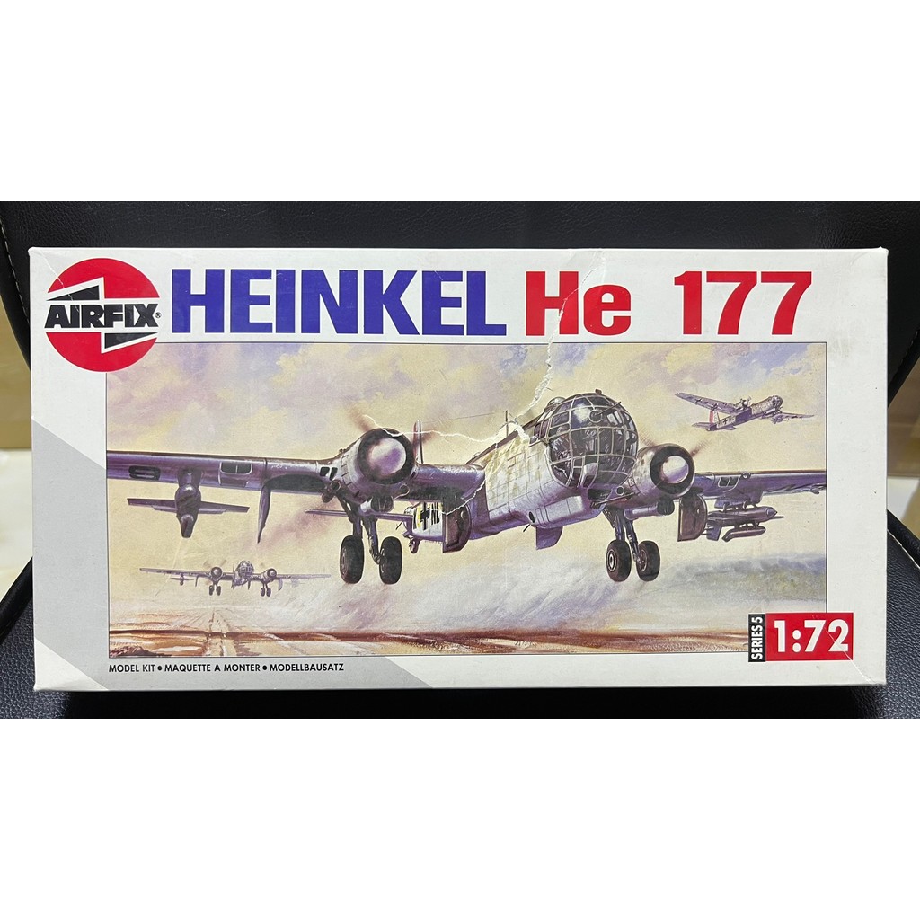 Airfix 1/72 Heinkel He 177 โมเดลประกอบเครื่องบินทิ้งระเบิดหนัก Series 5 Series พร้อมกล่องแสดงผลเดิม 