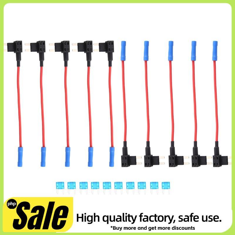 10 แพ็ค - 12V รถ Add-a-cuit Fuse TAP อะแดปเตอร์ Mini Blade Fuse Holder