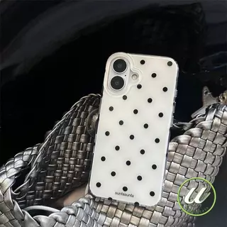 เคสไอโฟน17 13 สำหรับ iPhone 16 15 17 air 12 14 13 Pro Max 15 16 14 Plus 15 14 Pro เคสIMDพื้นขาว ลายจุดฮิตทั่วไป