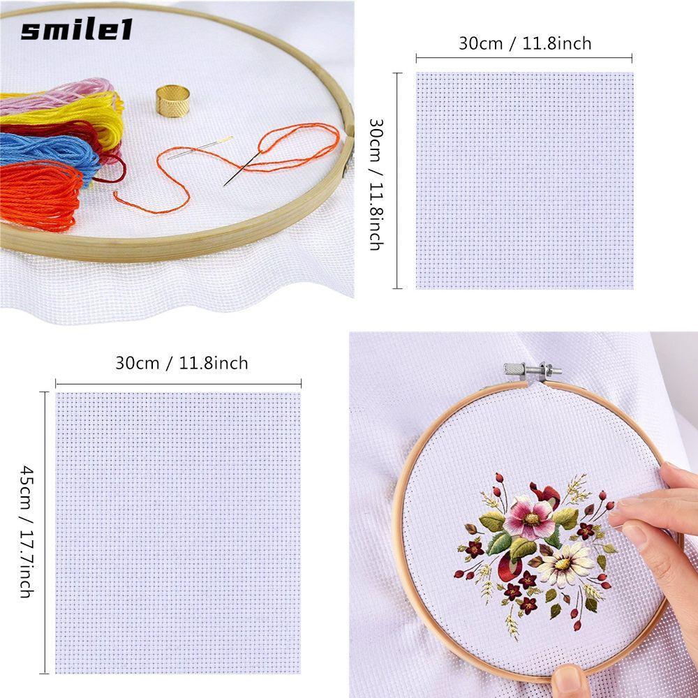 SMILE Aida Cloth Craft Canvas เย็บปักถักร้อย DIY Cross