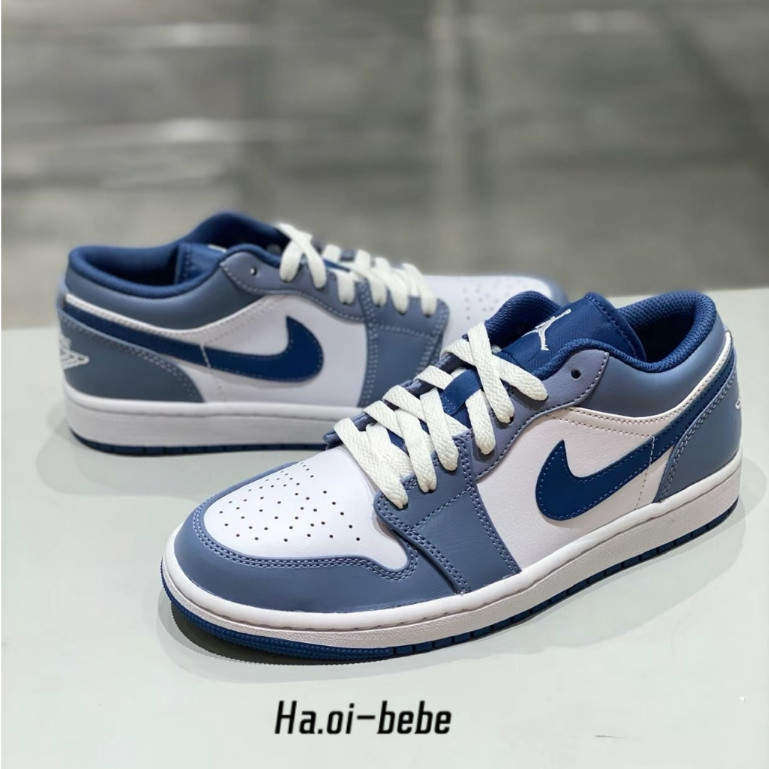 รองเท้าผ้าใบ Jordan air 1 low Retro Navy Blue 553558-414 FN7366-400 T7M2