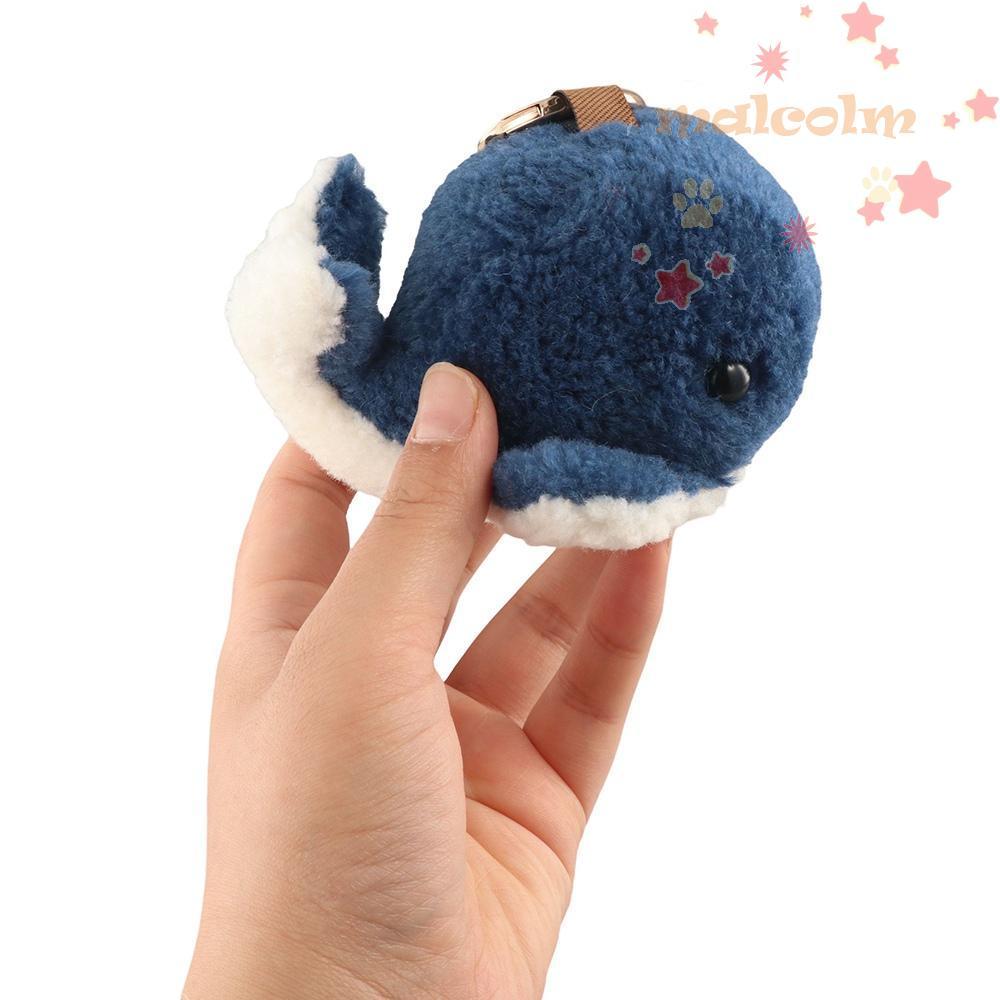 MALCOLM Furry Dolphin พวงกุญแจ, Furry Wool Bag Hangings Whale พวงกุญแจรถ, แฟชั่นเครื่องประดับ Plush 