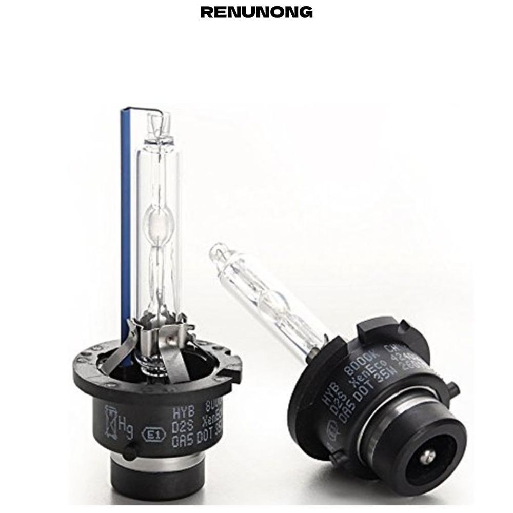 RENUNONG ไฟหน้าซีนอน 2 ชิ้น, Warm White Direct Replacement HID ไฟหน้า, 4300K/6000K/8000K D2S D2C 35W