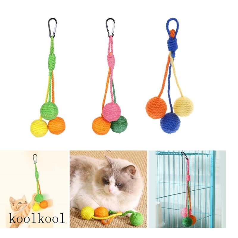 Kool Cats Sisal Rope Sphere Toy สําหรับรอยขีดข่วนและการออกกําลังกาย Teething Sphere Chew Toy