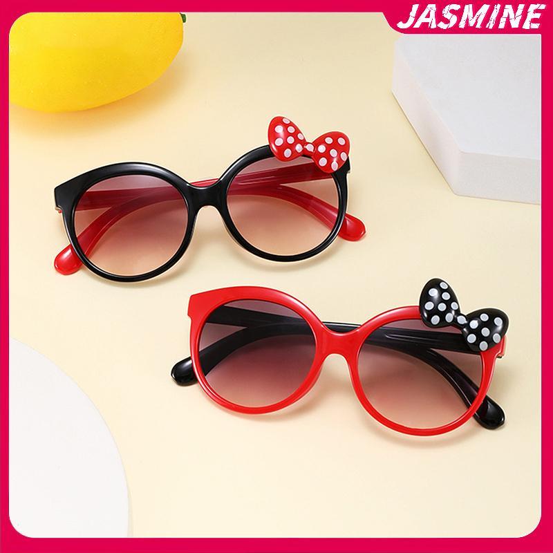 JASMINE แว่นตากันแดดสำหรับเด็กผู้หญิง ลายโปล์กา Dotสี.Gradient มีโบว์คล้องคอ ป้องกันUV400