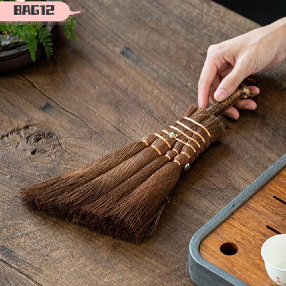 BAG Asian Whisk Broom, แปรงทําความสะอาดชาปาล์มธรรมชาติ, เครื่องขัดหม้อขนาดเล็กแบบมือถือไร้น้ํามัน In
