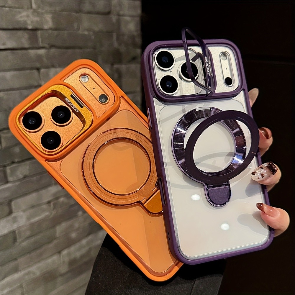 ใหม่เคสโทรศัพท์ขาตั้งคู่เหมาะสําหรับ ไอโฟน 17 16 15 14 13 12 11 บวก มือโปร สูงสุด อากาศ 16จ,เลนส์กรอบความร่วมมือวงเล็บเปิด,รองรับชาร์จไร้สาย-ใสเคสโทรศัพท์ปกป้องอุปกรณ์คุณ,อุปกรณ์มือถือ,ออกแบบมินิมอล, ระดับไฮเอนด์ คนรักเทคโนโลยี (ฟรีฟิล์มเลนส์)