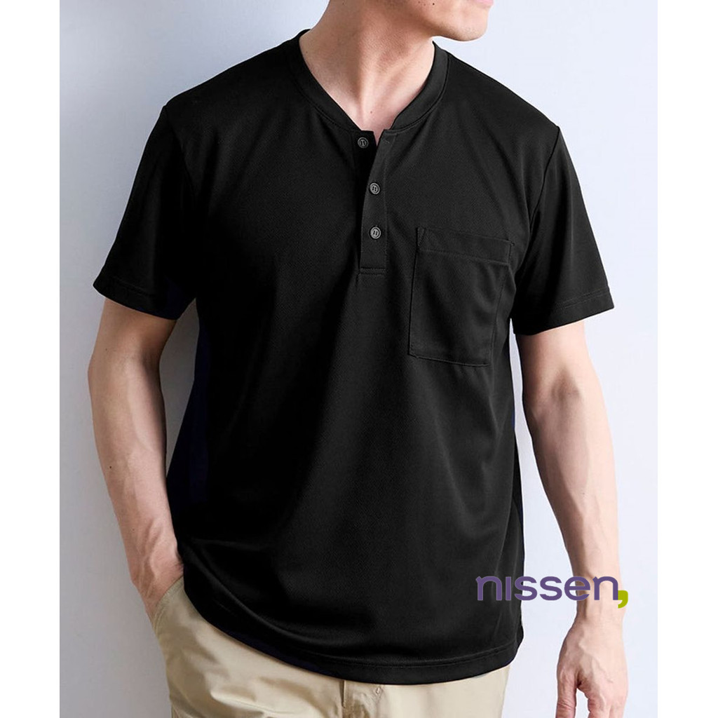 เสื้อยืดคоเฮนลีย์ แขนสั้นผ้าตาข่ายผู้ชาย มีกระเป๋า ซับเหงื่อ แห้งเร็ว ทรงหลวม M-10XL