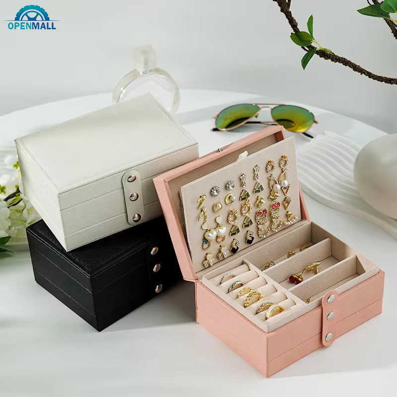 กล่องเครื่องประดับ 3 ชั้น PU หนัง สำหรับเก็บร้อยเรียง สร้อยคอมากมาย พร้อมพื้นที่กว้าง rãi
