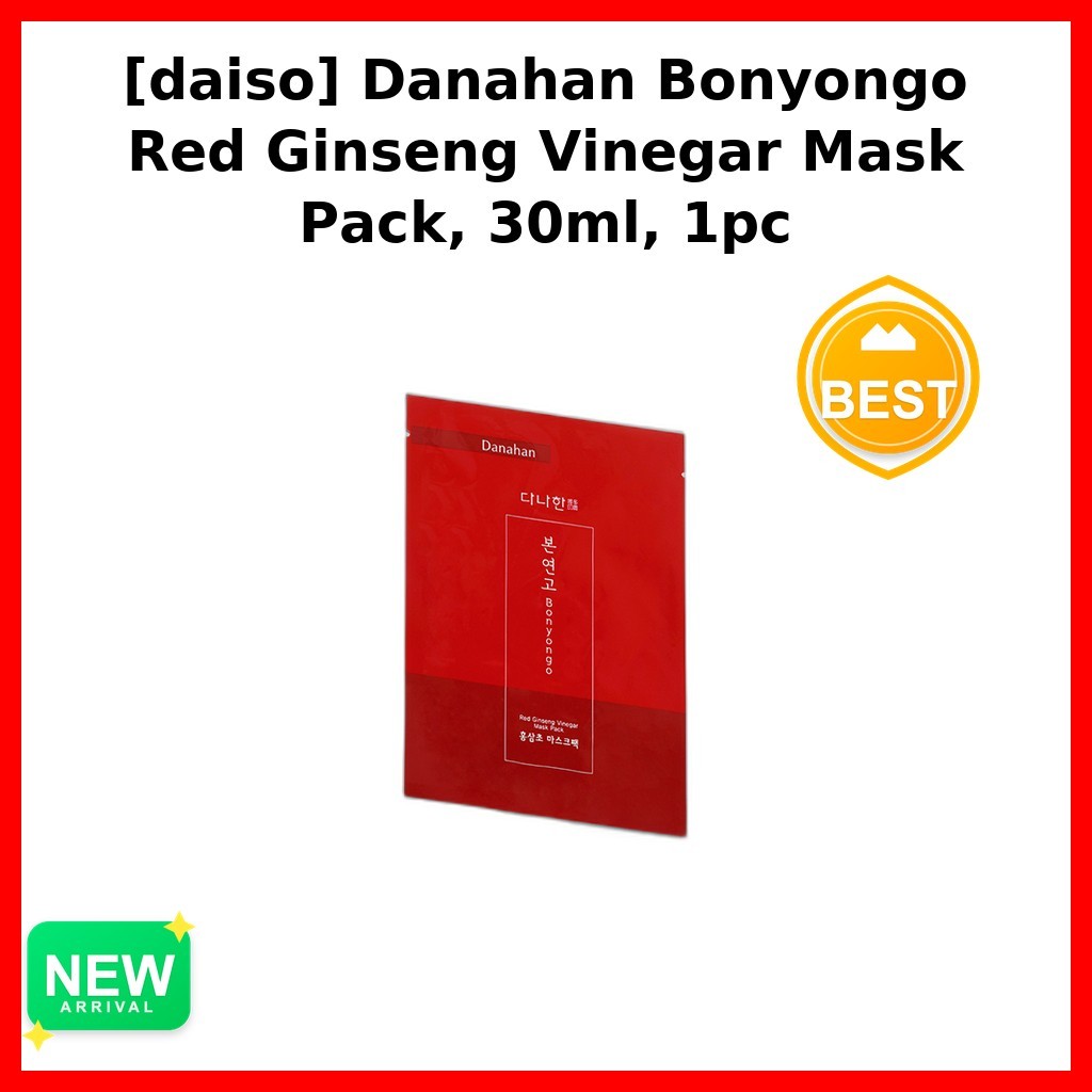 [daiso] Danhan Bonyongo Red Ginseng Vinegar Mask Pack, 30ml, 1 ชิ้น / Korean Mask Pack / Red Ginseng