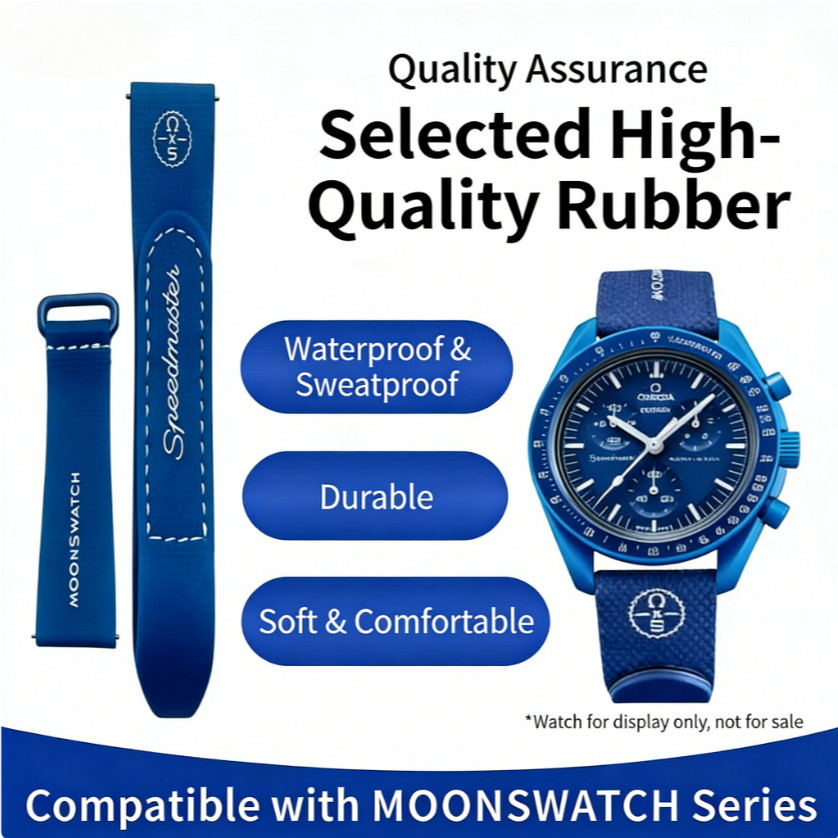 เหมาะสําหรับ Omega X Swatch Moonswatch Velcro สายนาฬิกายาง 20 มม.กันน้ํากันเหงื่อทนทานสายทดแทน