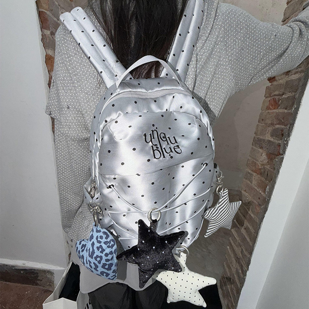 Unique blue starfish polka dot keychainจี้รูปปลาดาวห้าแฉก ลายจุด สไตล์newjeans เกาหลี พวงกุญแจ