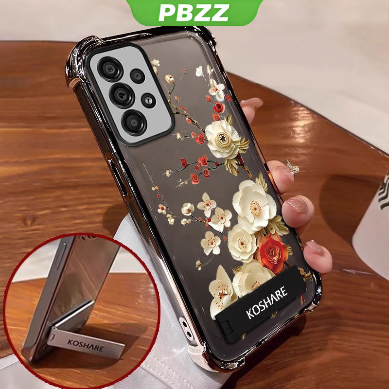 PBZZ กรณีสําหรับ samsung a52 samsung a52s 5g เคสโทรศัพท์ Softcase ซิลิโคนกันกระแทกใหม่ออกแบบความงามดอกไม้ผู้ถือ SJCBZZH01