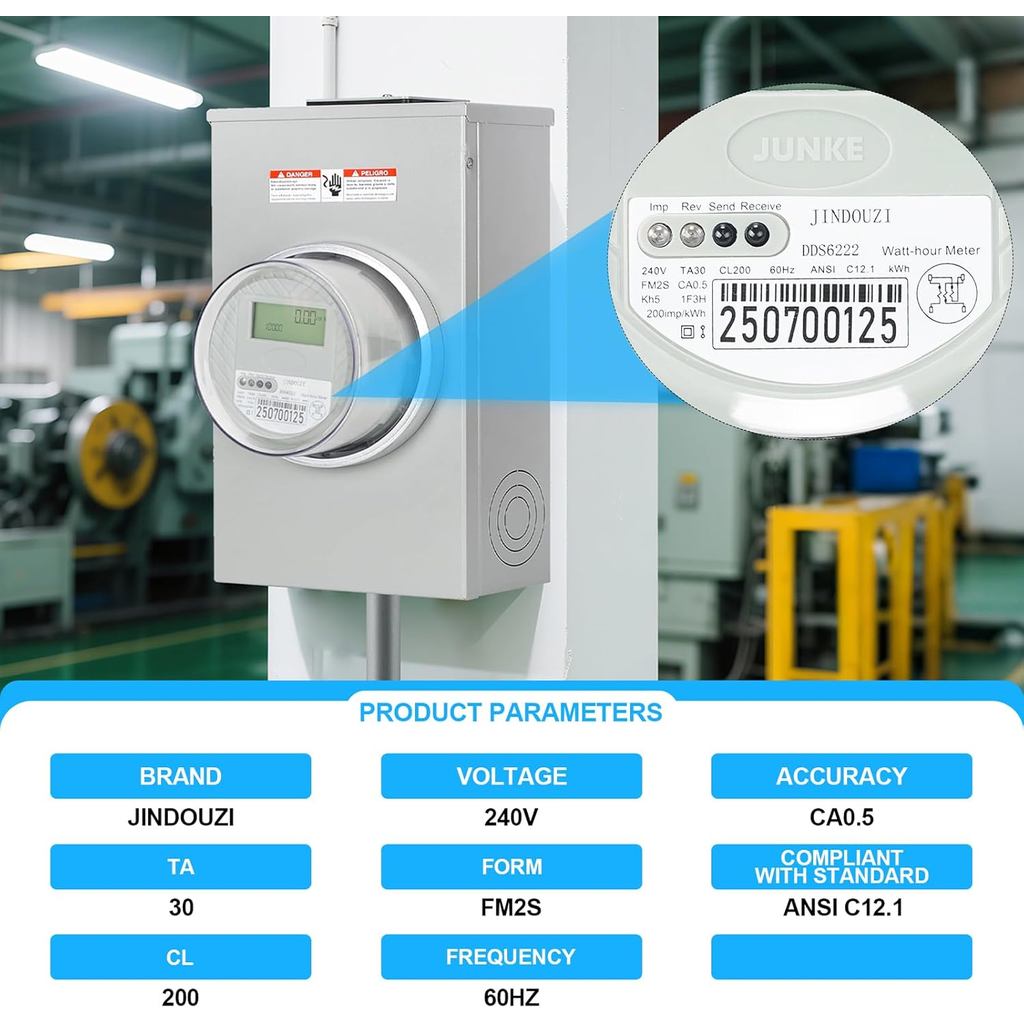 RV Digital Electric Meter,240V 2 สาย KWH Meter,Watt Meter, ใช้สําหรับ RV และ Home Meter