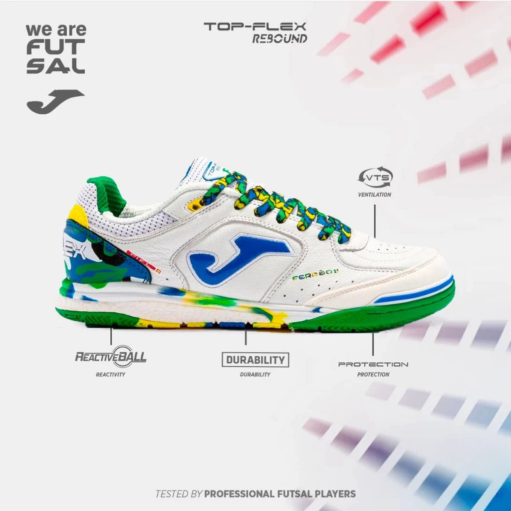 รองเท้าฟุตซอล Joma TOP-FLEX IC กันลื่นและทนทาน เหมาะสำหรับการฝึกซ้อมและเล่นจริง ขนาด 47Y1