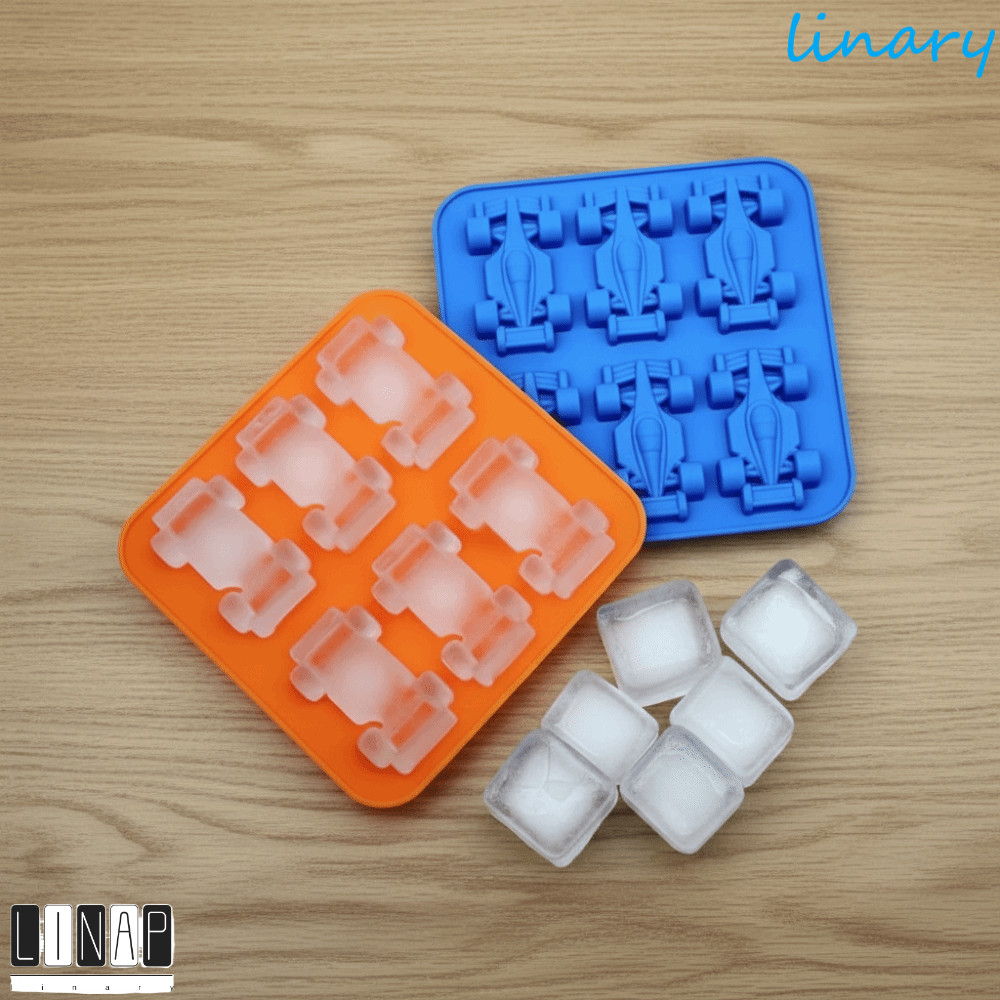 CULINARYHV Formula Racing Car Ice Mold, 3D Silicone Racing Car Jelly Mold, ในครัวเรือน 6-Cavity DIY 