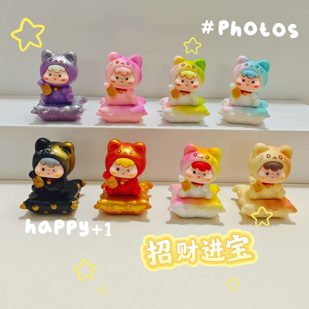 8 ชิ้น Fortune Cat Beaufiful สีเรซิ่น Charms สําหรับ DIY ( 6-269)