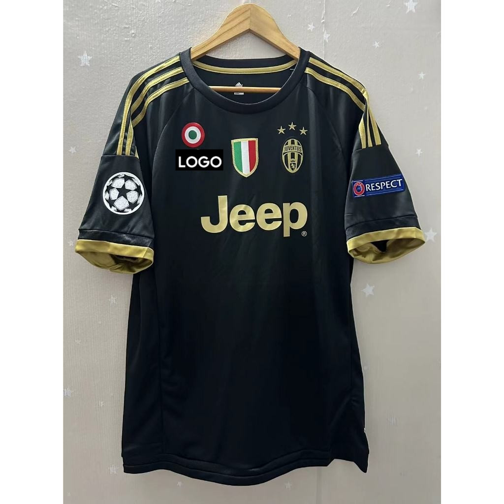 15-16 Juventus Third POGBA DYBALA MORATA คุณภาพสูง Retro ฟุตบอล Jersey เสื้อยืดที่กําหนดเอง