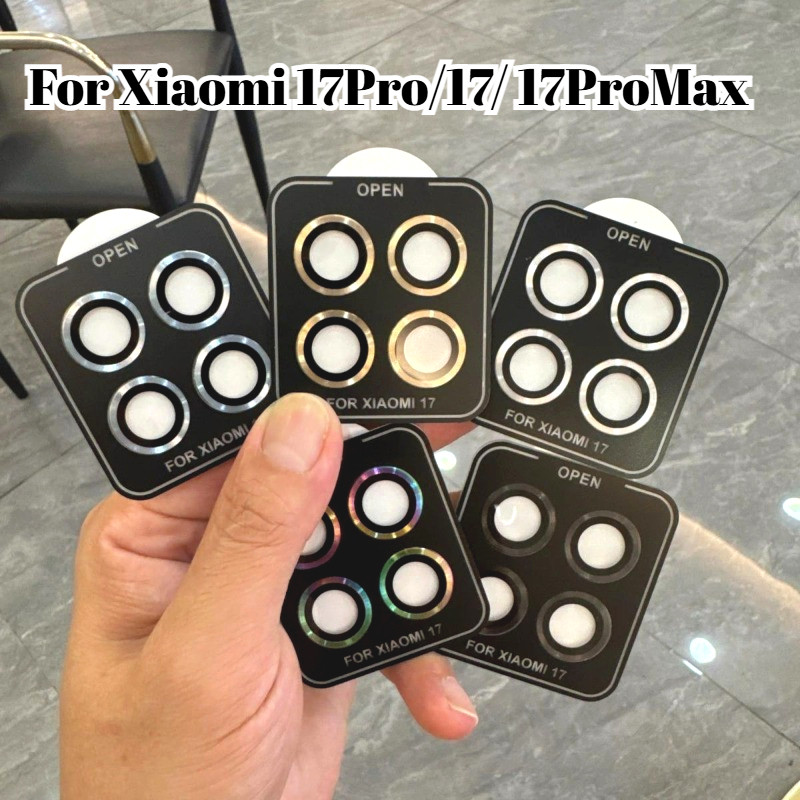 สําหรับ Xiaomi 17Pro 17 17ProMax โทรศัพท์กลับกล้องสําหรับ Xiaomi 17 Pro Max อลูมิเนียมเลนส์กล้องแหวนฝาครอบเลนส์กระจกนิรภัย