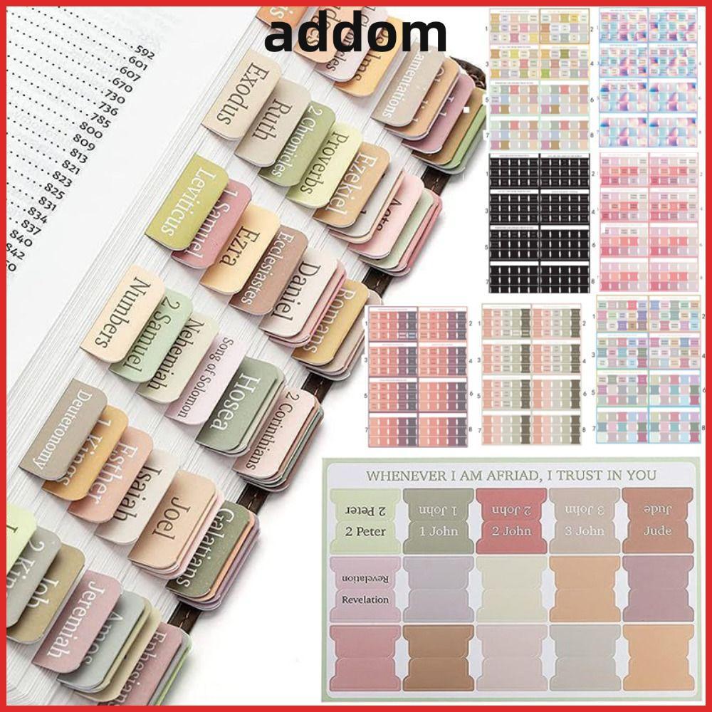 ADDOM 120PCS Boho Bible Tabs, Easy Navigation Laminated Laid Bible Tabs, สีสันที่สวยงาม Self กาวหลาย