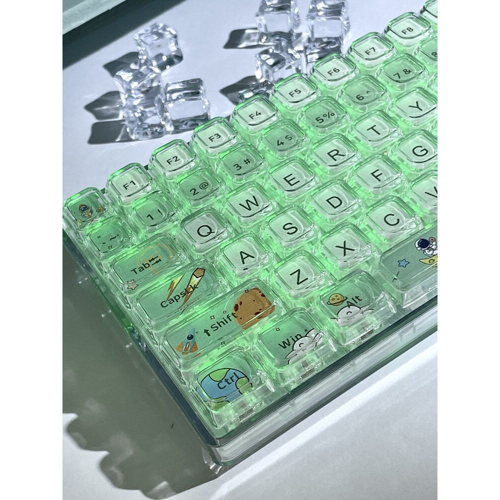 work egg keycaps keycap Xinmeng X84 ปุ่มกดสากลคริสตัลใสเต็มรูปแบบ