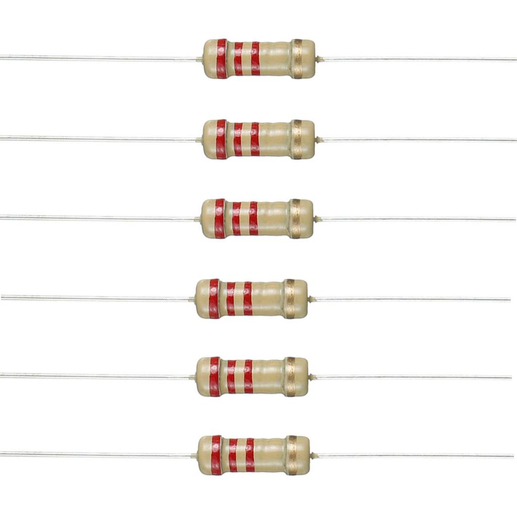 BOJACK 2.2K Ohm Resistors 1/2 W ±5% Carbon Film Single Resistor (แพ็ค 200 ชิ้น)