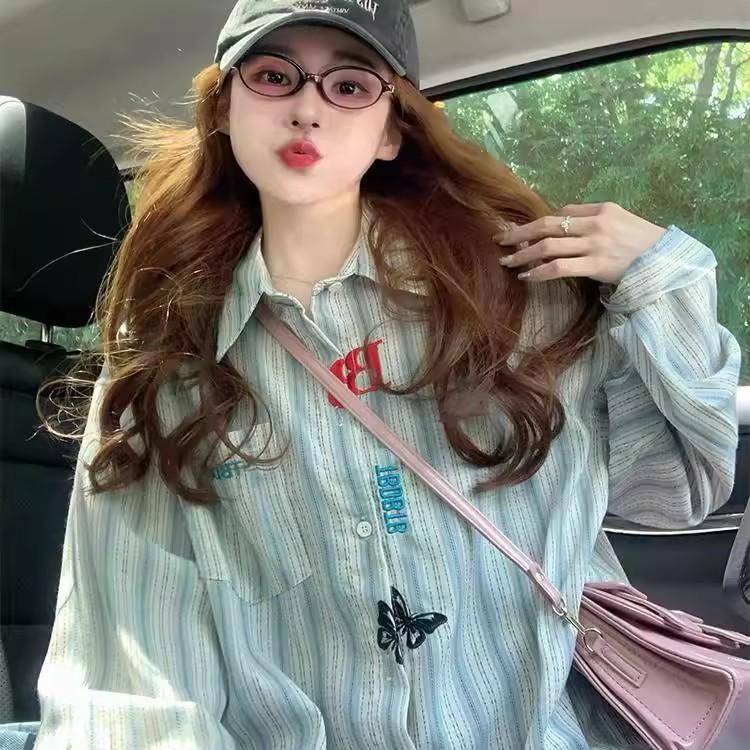 เสื้อเชิ้ตแขนยาว งานปักสไตล์เกาหลี ทรงหลวม ฟรีไซส์ มีหลายลายไห้เลือก-พร้อมส่งจาก กทม.-W656/657/658/659/660/661