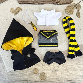 เสื้อผ้าตุ๊กตาพอดี 17 ซม. Labubu ตุ๊กตาไวนิล ของเล่นตุ๊กตา Harry Potter Hogwarts ชุดนักเรียน