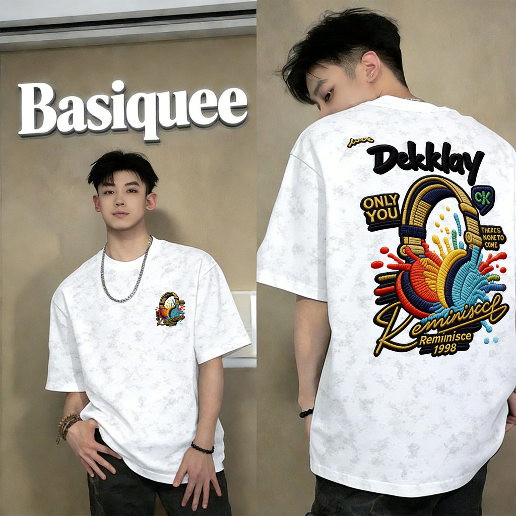Basi💥 เสื้อยืด Oversize เสื้อวินเทจ คอตตอน100% เกรดพรีเมียม ไม่หดตัว - ลาย “Colorful dekklay”