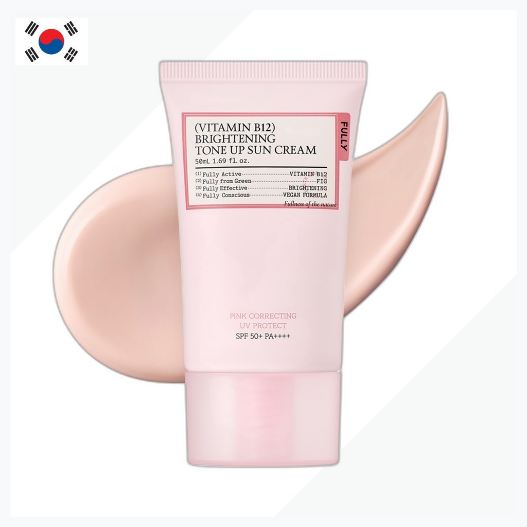 [fully] Vitamin B12 Brightening Tone-Up Sun Cream (สีชมพู), 50ml, 1 ชิ้น / Korean Tone-Up Cream by V