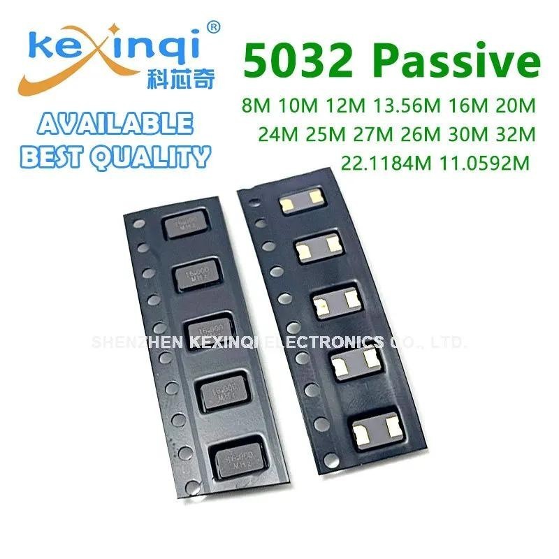 5PCS 8M 16M 12M Passive คริสตัล Oscilator 5032 ควอตซ์ Resonator SMD 2Pin 10M11.02092M13.56M20M22.1184M24M25M27M26M30 MHz 8.000