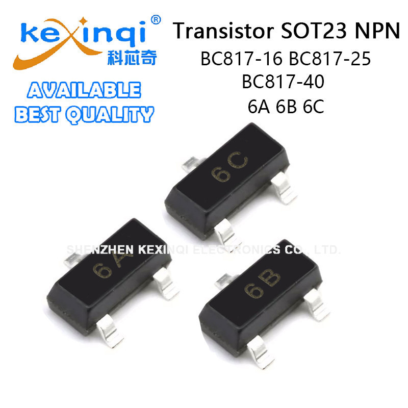 (20 ชิ้น) BC817-16 BC817-25 BC817-40 6A 6B 6C SOT23 NPN ทรานซิสเตอร์พลังงาน SMD ชิป Triode