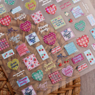 HAMA 3D นูนโบว์สติกเกอร์เล็บ Decals - Cherry Heart Star Bear Design Self-Adhesive ตกแต่งสําหรับเล็บฝรั่งเศส DIY อุปกรณ์ตกแต่งเล็บ