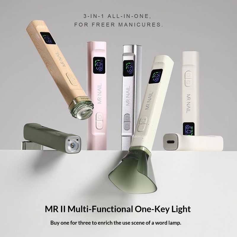 MR NAIL One-Line Light Manicure Phototherapy Lamp, Handheld Quick-Dry Lamp with Automatic Sensor Shade, Portable Nail Drying Lamp
