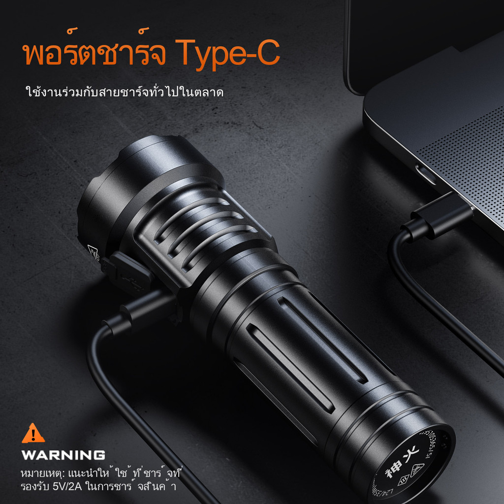 SUPERFIRE L24 35W Multi-gear ไฟฉายลูกปัด LED เจ็ดไฟทํางานมัลติฟังก์ชั่นแบบชาร์จไฟได้พร้อมจอแสดงผลเปอร์เซ็นต์แบตเตอรี่ — صورة 8