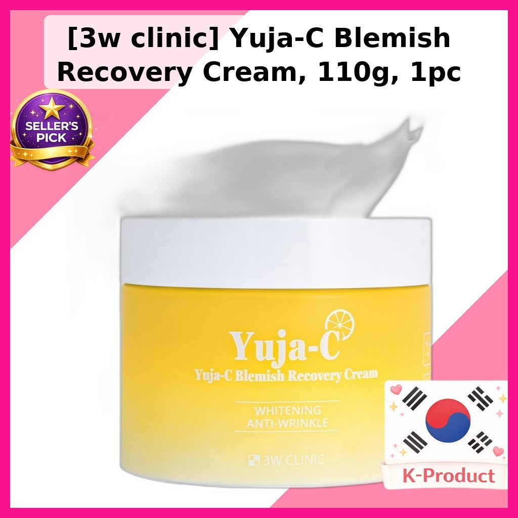 3W CLINIC [คลินิก 3w] Yuja-C Blemish Recovery Cream, 110g, 1pc / Korean Blemish Cream / Brightening 