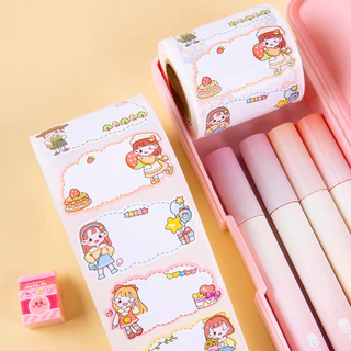 🌈 ป้ายชื่อสติ๊กเกอร์ สติ๊กเกอร์เขียนชื่อ ลายการ์ตูนน่ารัก (1 ม้วน/280-290 ดวง) สติ๊กเกอร์โน้ต อเนกประสงค์ เขียนได้ส่งฟรี