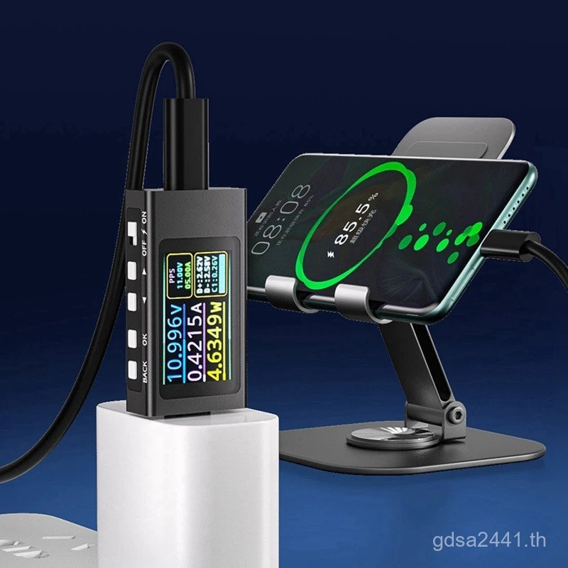 KWS-X1 Power Meter Type-C Tester มัลติฟังก์ชั่นดิจิตอลจอแสดงผล DC แรงดันไฟฟ้าแอมป์มิเตอร์ Power Mete