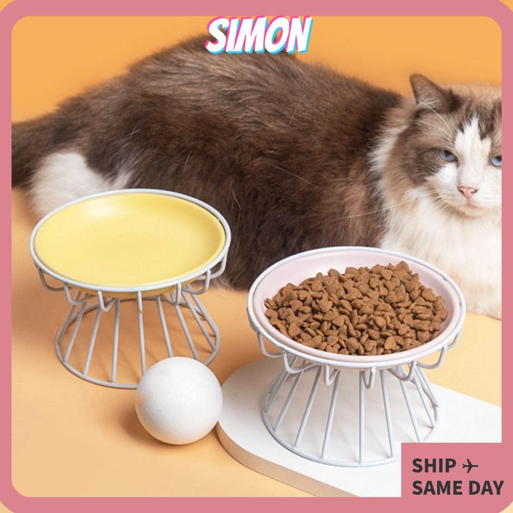 SIMON ชามอาหารแมว, ชามขนมสัตว์เลี้ยง ชามสัตว์เลี้ยงยกเซรามิก, แฟชั่นสัตว์เลี้ยงคอป้องกันสัตว์เลี้ยงจานให้อาหารสัตว์เลี้ยงสัตว์เลี้ยง
