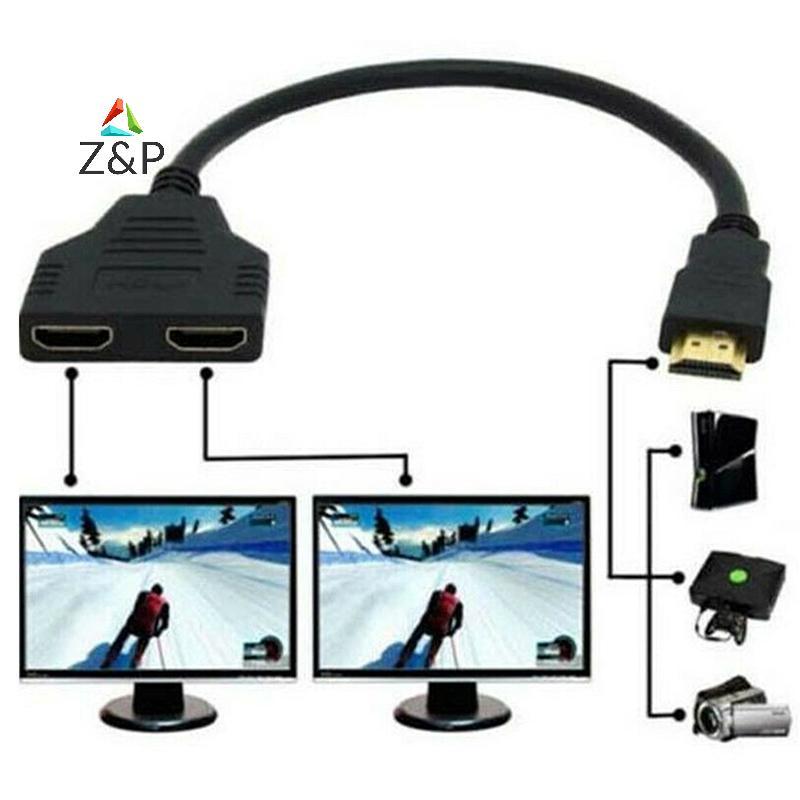 Z&P 1 Input 2 HDMI Compatible Splitter Cable HD 1080P Video Switcher Adapter Output COD